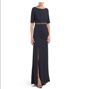 NWT Ballet Neck Crepe Gown